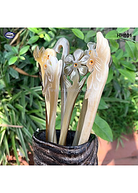 Trâm cài tóc bằng sừng hàng VJP (HH603) Được đục khắc tinh tế, đủ hình dáng độc đáo