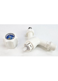 Bộ 3 vòi hồ tay núm tròn nhựa PP trắng, thân ngắn, ren 21-27mm Eurolife EL-HN05 (Trắng) (3 cái)