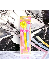Dao Cạo Lông Mày Cán Dài Kai Pretty 01628-GA0053 (Set 3 cây)