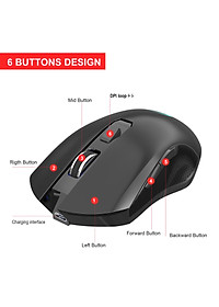 Portable RGB LED 2.4G Wireless Mouse Ergonomic Silence Rechargeable Mice for Desktop Laptop