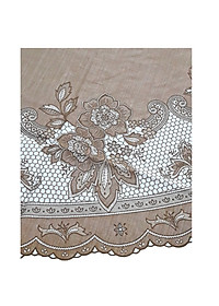 KHĂN TRẢI BÀN PAULEE FY116 TRÒN - ĐƯỜNG KÍNH 178 CM- HOA VĂN - MÀU NÂU -  KHÔNG THẤM NƯỚC.