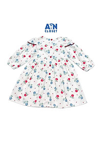 Đầm tay dài bé gái họa tiết Hoa hồng tiểu muội cotton - AICDBGHLQDY6 - AIN Closet