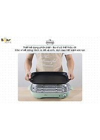 Nồi Điện Đa Năng, Nồi Lẩu Nướng Đa Năng BEAR SUBE004 3 Khay Rời Dung Tích 4L, Công Suất 1200W - Hàng Chính Hãng