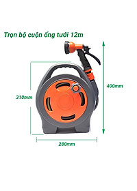 Bộ cuộn ống tưới 12m kèm vòi tưới 6 chế độ