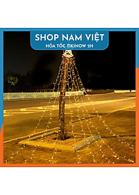 Đèn Sao Thả 9 Dây Năng Lượng Mặt Trời Trang Trí Giáng Sinh, Năm Mới