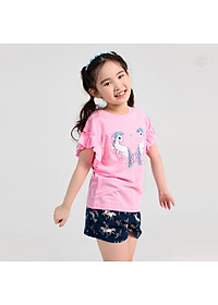 Bộ Đồ Bé Gái Size Đại Bigfox Miss Meow Mùa Hè Kiểu Hàn Quốc Vải Cotton Mềm Mại In Ngựa Hồng Dễ Thương Size Trẻ Em 3-11 Tuổi 30kg 40kg