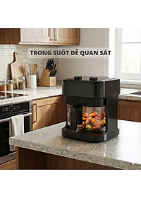 Nồi chiên không dầu thủy tinh Mishio MK373 - Dung tích 7 lít lòng nồi không bong tróc gỉ sét - Hàng chính hãng