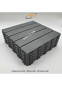 [COMBO 11] Vỉ nhựa lót sàn MHI cao 2 cm, chuyên dụng cho ban công, bể bơi sân vườn PP - kích thước 30 cm x 30 cm x 2 cm