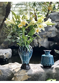 Lọ hoa men hỏa biến gốm sứ Bát Tràng