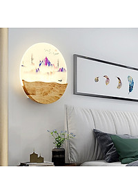 Đèn trang trí gắn tường phòng ngủ, phòng khách LED hình dãy núi 3 màu ánh sáng
