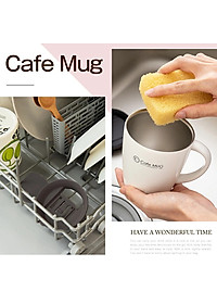Cốc inox giữ nhiệt Cafe Mug 330ml có gioăng silicon  & nắp trượt chống tràn - Nội địa Nhật Bản