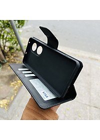 Bao da dạng ví cho OPPO Reno8 T 5G chính hãng Hanman có quai cài, có ngăn để thẻ ATM và tiền, may viền - Hàng chính hãng