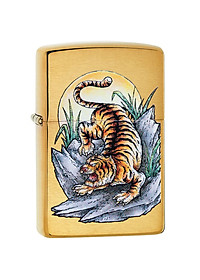 Bật Lửa Zippo 49116 – Zippo Tiger Tattoo Design Brushed Brass