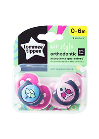 Ty ngậm thoáng khí cho bé Tommee Tippee Air 0-6 tháng (vỉ đôi) - Mèo hồng