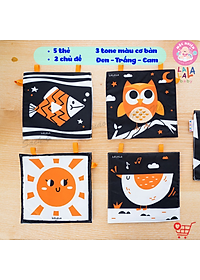 Bộ Đồ Chơi Thẻ Vải 5 Chất Liệu Kích Thích Thị Giác, Xúc Giác, Thính Giác Cho Trẻ Sơ Sinh - Lalala Baby