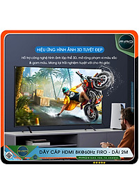 Nơi bán Cáp HDMI FIRO ATMOS - Dây HDMI 2.1 8K/60Hz/48Gbps - Dài 2M Lõi Dù Dùng Cho Tivi/ Máy Tính/ Playstatio