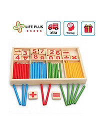 Bộ Đồ Chơi Gỗ Hộp Que Tính Và Chữ Số Toán Học Đẹp An Toàn Cho Bé Trai Bé Gái Phát Triển Tư Duy Về Con Số Và Phép Tính