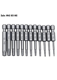 Bộ Mũi Lục Giác Hoa Thị Bắn Vít Chuôi Lục Giác  thép hợp kim S2 - Đầy Đủ Các Cỡ ( 50mm - 150mm )
