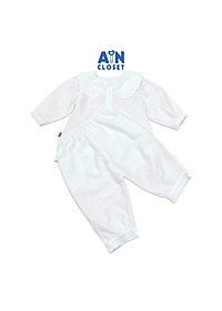 Bộ quần áo dài bé gái Trắng trơn cổ sen boi tơ - AICDBGUTUXEJ - AIN Closet
