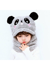 Mũ len trùm đầu tai gấu dễ thương liền khăn cổ giữ ấm chồng gió lạnh mùa đông - mu len trum dau