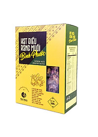 Hạt Điều vỏ lụa rang muối Bình Phước, loại A – Hộp giấy 500g, chuyên dùng biếu tặng.