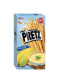 Bánh que nướng giòn 4 vị GLICO Pretz (Combo 5 hộp - 2 Khoai tây 1 BBQ Gà 1 Pizza 1 Bắp)