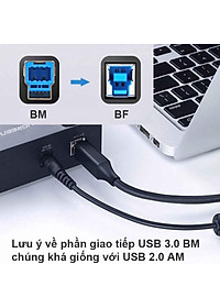 Ugreen UG10372US210TK 2M màu Đen Cáp USB 3.0 sang USB B 3. 0 máy in đầu mạ niken - HÀNG CHÍNH HÃNG