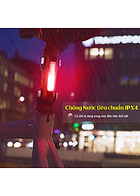 Đèn đuôi xe đạp xanh đỏ cảnh sát COB 120lumens chống nước IPX4 sạc điện FGY306 Mai Lee