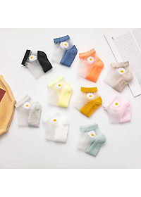Combo 10 đôi Tất Lưới Hoa Cúc kèm túi - Túi 10 Đôi Tất Nữ Cổ Ngắn Sang Chảnh có sẵn