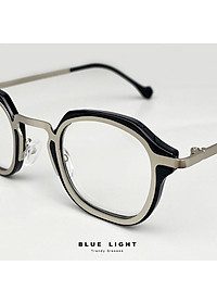 Gọng Kính Cận, Kính Giả Cận Nam Nữ Mắt Vuông Nhỏ Xíu, Độc Lạ, Full Đen, Trong Suốt - BLUE LIGHT