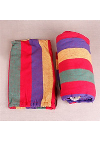 Võng Dù Kẻ Sọc Du Lịch 2 Lớp Dày Dặn, Chịu Lực Cao Size 180cm x 80cm (Giao Mẫu Ngẫu Nhiên)