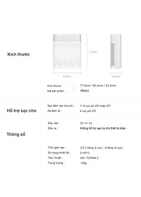 Dock sạc cho pin tiểu sạc được AA, AAA Xiaomi Zmi Zi5, Zi7