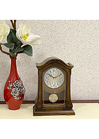 Đồng hồ để bàn Nhật Bản Rhythm CRJ717CR06 , Kt 24.0 x 32.5 x 12.5cm, 1.7kg Vỏ gỗ. Dùng Pin.