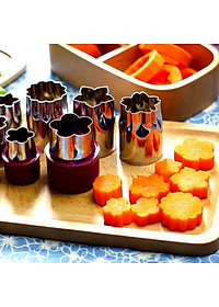 Bộ Dụng Cụ Cắt Tỉa Rau Củ Quả Inox 8 Món, Bộ Khuôn Cắt Tạo Hình Rau Củ Quả, Khuôn Làm Bánh - Hàng Loại 1 - Chính Hãng MINIIN