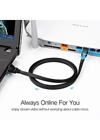 Ugreen UG50182NW102TK 30M cáp mạng dẹt Cat6 26AWG CCA Gigabit UTP LAN màu đen - HÀNG CHÍNH HÃNG