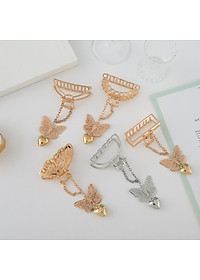 Kẹp tóc kim loại bướm treo - vàng