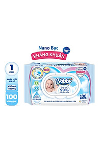 Khăn Ướt Em Bé Bobby Không Mùi Gói 100 Miếng