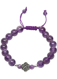 Vòng Mala Thạch Anh Tím Mix Charm Bạc Ngọc Quý Gemstones VT106
