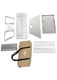 Bếp Nướng Than Ngoài Trời Campingmoon Đồ Cắm Trại Du Lịch Dã Ngoại Bếp Than Xếp Gọn Inox Campout A014