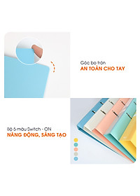 Bìa Còng D2 Switch ON AO+, Nhựa PP/ A4, 2 Nhẫn D (3.5cm/ 5cm)