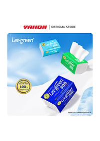 Khăn Giấy Lụa LET-GREEN | Bột Giấy Nguyên Thủy | 300 Tờ/Bao, 2 Lớp/Tờ