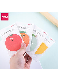 Giấy nhớ giấy nhắn hình hoa quả 73mm x 60mm Deli - Giấy note ghi chú -  1 tệp - 25601