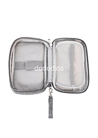 Túi đựng phụ kiện công nghệ đựng pin sạc dự phòng, điện thoại, cáp sạc usb, tai nghe có quai cầm, [Loại cao cấp - Màu Đen] Túi Đựng Phụ Kiện Công Nghệ Có Quai Cầm, Chống Nước - Hàng Chính Hãng dododios