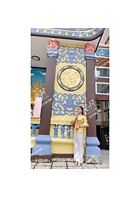 Bộ Đi Lễ Chùa - Đồ Lam Nữ Đi Chùa Đẹp Cao Cấp Trang Nhã Vải Lụa Tay Xòe 2021 Dành Cho Phật Tử Mới - AL003