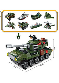 Đồ chơi lắp ghép XE Tank 8 trong 1 với hơn 313 chi tiết Bằng nhựa ABS an toàn