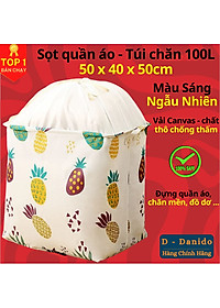 Túi vải Canvas đựng quần áo - Sọt đựng đồ túi chăn 100L cao cấp gấp gọn, chống thấm nước - Giỏ đựng đồ, chăn mền  - Chính hãng D Danido