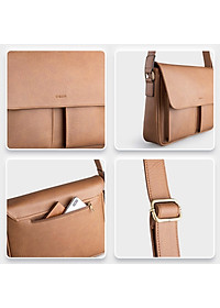 Túi Trita ( Thời trang nam dáng ngang phối ngăn đôi - Túi đeo chéo da RTN6 )