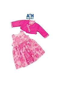Đầm Hanbok cách tân bé gái họa tiết Hoa Hồng tơ ánh nhủ - AICDBGZRV6YD - AIN Closet