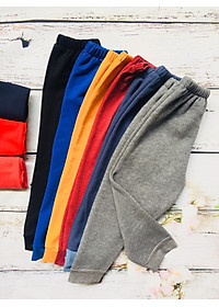 Combo 3 quần dài bé trai từ 7- 30 kg - vải nỉ co giãn - mặt trong có lớp bông giữ ấm cực tốt - 3 màu ngẫu nhiên