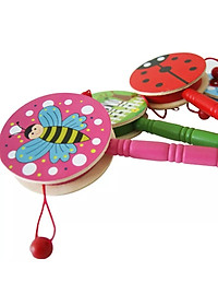Bộ 1 Chiếc Đồ Chơi Gỗ Trống Lắc Cầm Tay Baby In Hình Ngộ Nghĩnh Đáng Yêu Cho Bé Phát Triển Khả Năng Cảm Thụ Âm Thanh Và Vận Động(Họa Tiết Ngẫu Nhiên)